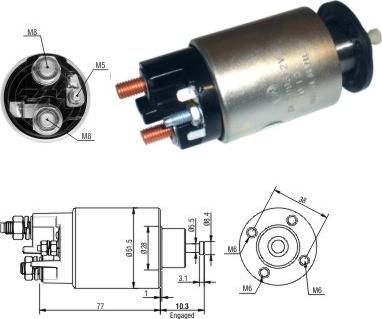 ERA ZM3993 - Solenoid Switch, starter autospares.lv