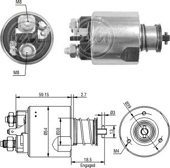 ERA ZM3491 - Solenoid Switch, starter autospares.lv