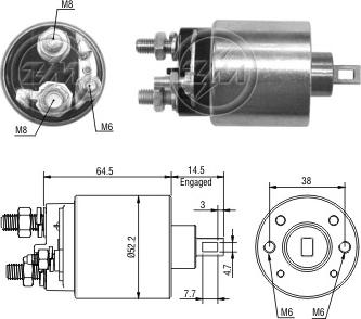 ERA ZM3484 - Solenoid Switch, starter autospares.lv