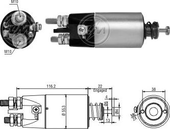 ERA ZM3897 - Solenoid Switch, starter autospares.lv