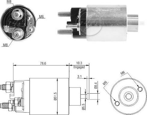 ERA ZM3795 - Solenoid Switch, starter autospares.lv