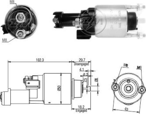 ERA ZM3705 - Solenoid Switch, starter autospares.lv