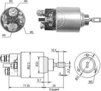 ERA ZM378 - Solenoid Switch, starter autospares.lv