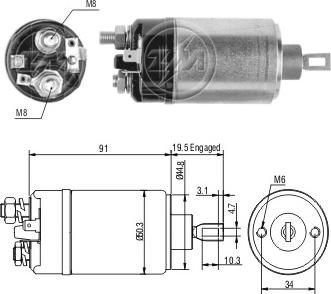 ERA ZM3722 - Solenoid Switch, starter autospares.lv