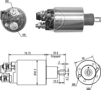 ERA ZM2482 - Solenoid Switch, starter autospares.lv