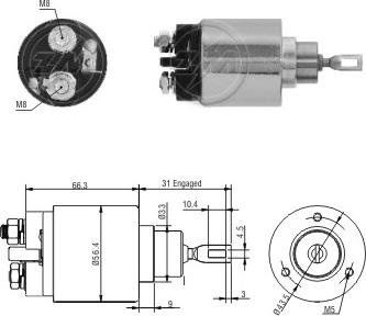 ERA ZM2873 - Solenoid Switch, starter autospares.lv