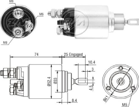 ERA ZM2381 - Solenoid Switch, starter autospares.lv