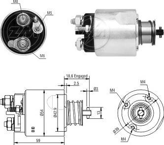 ERA ZM7492 - Solenoid Switch, starter autospares.lv