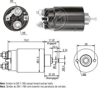 ERA ZM760 - Solenoid Switch, starter autospares.lv