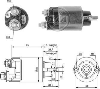 ERA ZM705 - Solenoid Switch, starter autospares.lv