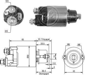 ERA ZM706 - Solenoid Switch, starter autospares.lv