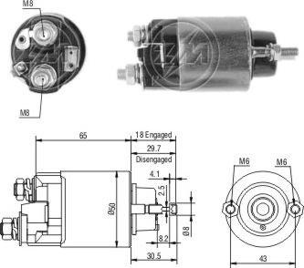 ERA ZM707 - Solenoid Switch, starter autospares.lv