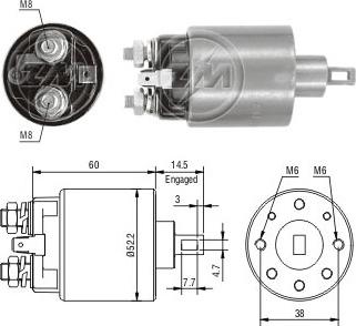 ERA ZM710 - Solenoid Switch, starter autospares.lv