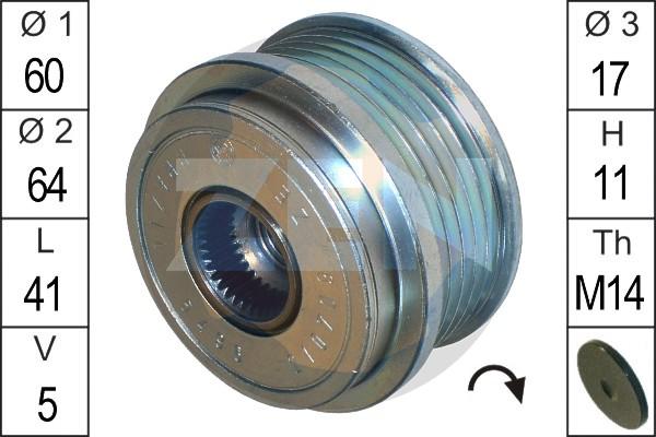 ERA ZN5496 - Pulley, alternator, freewheel clutch autospares.lv