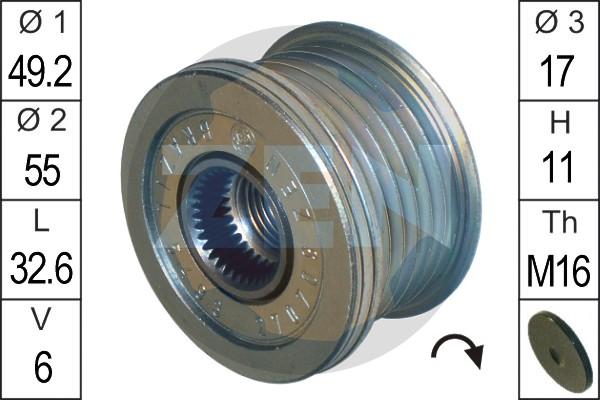 ERA ZN5493 - Pulley, alternator, freewheel clutch autospares.lv