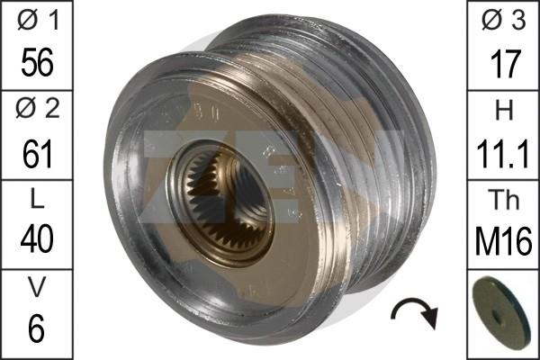 ERA ZN5448 - Pulley, alternator, freewheel clutch autospares.lv