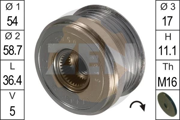 ERA ZN5455 - Pulley, alternator, freewheel clutch autospares.lv