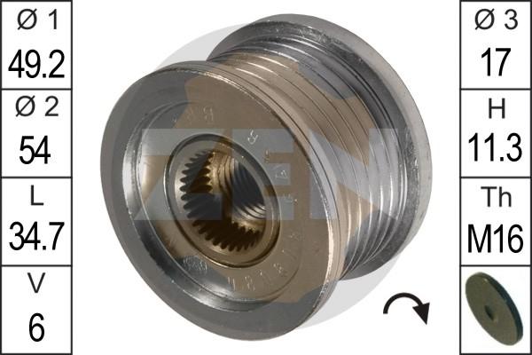 ERA ZN5456 - Pulley, alternator, freewheel clutch autospares.lv