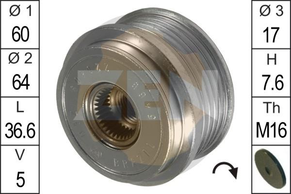 ERA ZN5466 - Pulley, alternator, freewheel clutch autospares.lv