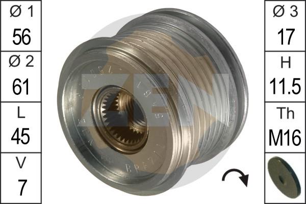 ERA ZN5461 - Pulley, alternator, freewheel clutch autospares.lv