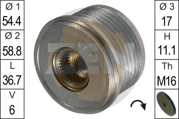 ERA ZN5437 - Pulley, alternator, freewheel clutch autospares.lv