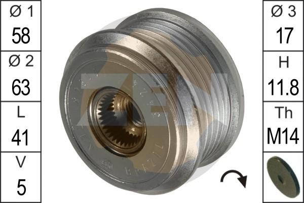 ERA ZN5424 - Pulley, alternator, freewheel clutch autospares.lv