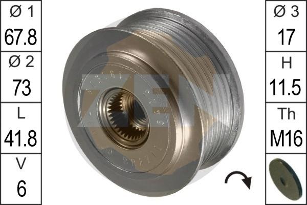 ERA ZN5425 - Pulley, alternator, freewheel clutch autospares.lv