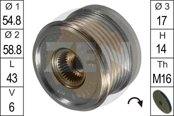 ERA ZN5423 - Pulley, alternator, freewheel clutch autospares.lv