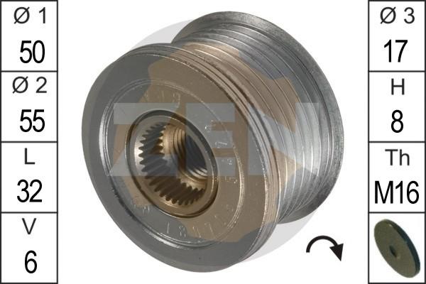 ERA ZN5422 - Pulley, alternator, freewheel clutch autospares.lv