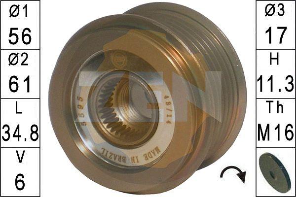 ERA ZN5595 - Pulley, alternator, freewheel clutch autospares.lv