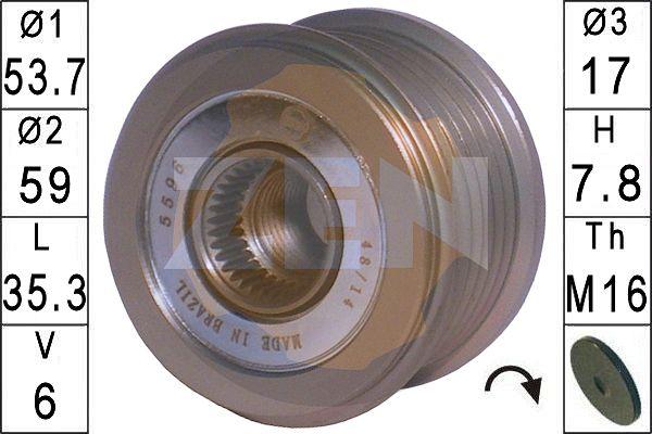 ERA ZN5596 - Pulley, alternator, freewheel clutch autospares.lv