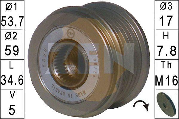 ERA ZN5590 - Pulley, alternator, freewheel clutch autospares.lv