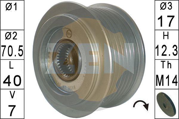 ERA ZN5598 - Pulley, alternator, freewheel clutch autospares.lv