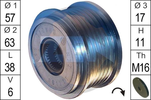 ERA ZN5561 - Pulley, alternator, freewheel clutch autospares.lv