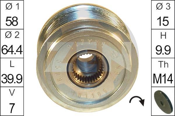 ERA ZN5509 - Pulley, alternator, freewheel clutch autospares.lv