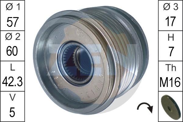 ERA ZN5508 - Pulley, alternator, freewheel clutch autospares.lv