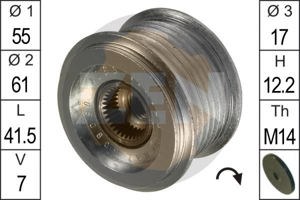 ERA ZN5502 - Pulley, alternator, freewheel clutch autospares.lv