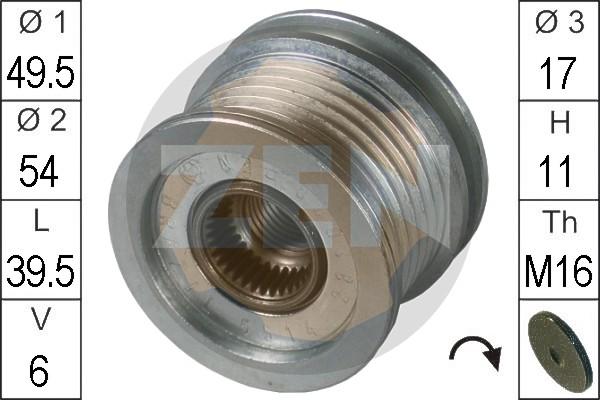 ERA ZN5514 - Pulley, alternator, freewheel clutch autospares.lv