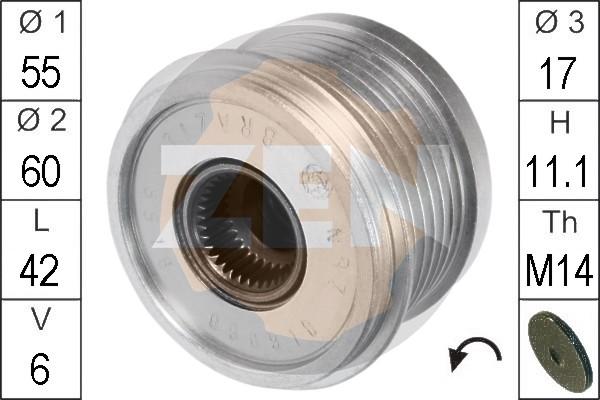 ERA ZN5516 - Pulley, alternator, freewheel clutch autospares.lv