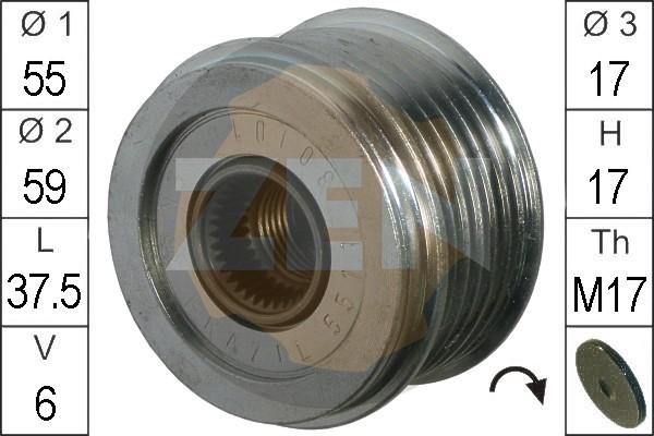 ERA ZN5511 - Pulley, alternator, freewheel clutch autospares.lv