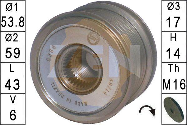 ERA ZN5586 - Pulley, alternator, freewheel clutch autospares.lv