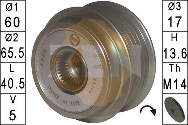 ERA ZN5588 - Pulley, alternator, freewheel clutch autospares.lv