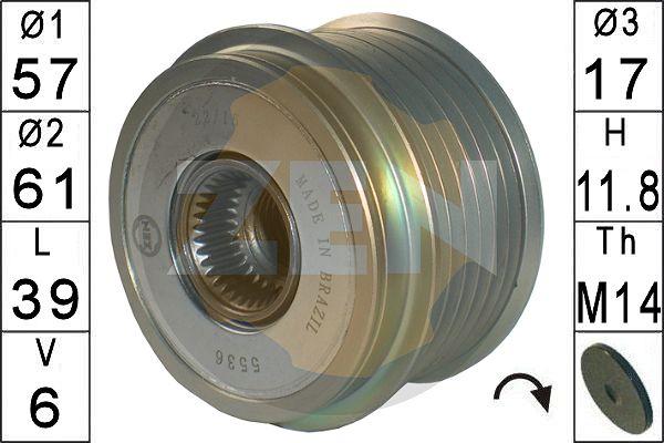 ERA ZN5536 - Pulley, alternator, freewheel clutch autospares.lv