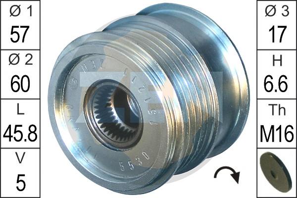 ERA ZN5530 - Pulley, alternator, freewheel clutch autospares.lv