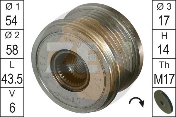 ERA ZN5528 - Pulley, alternator, freewheel clutch autospares.lv