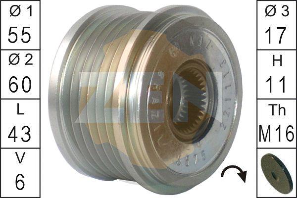 ERA ZN5575 - Pulley, alternator, freewheel clutch autospares.lv