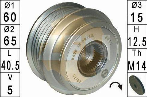 ERA ZN5645 - Pulley, alternator, freewheel clutch autospares.lv