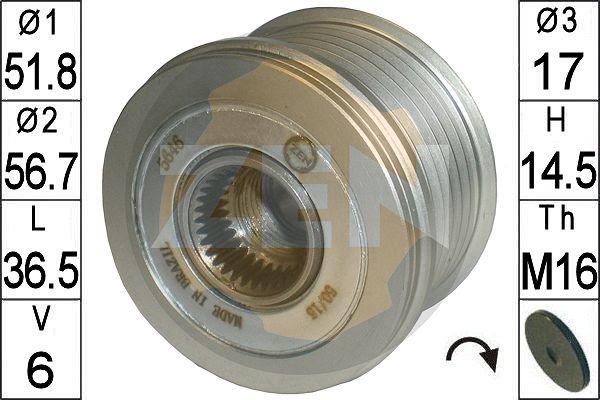 ERA ZN5646 - Pulley, alternator, freewheel clutch autospares.lv