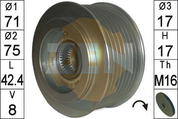 ERA ZN5651 - Pulley, alternator, freewheel clutch autospares.lv