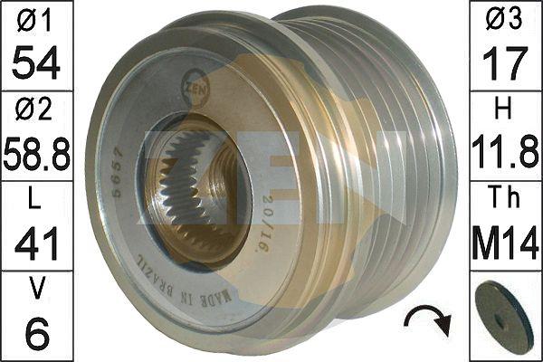 ERA ZN5657 - Pulley, alternator, freewheel clutch autospares.lv